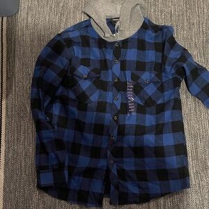 Men’s  Plaid Shirt with Hood